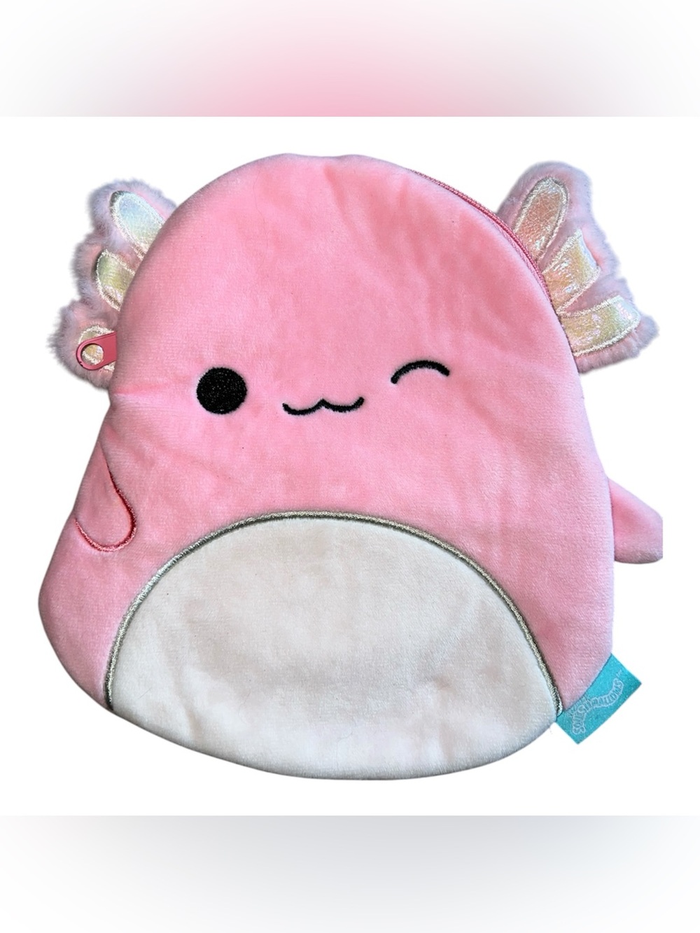 5/$20 Squishmallows Pink Axolotl Plush Cosmetic Bag Pencil Case Kellytoy